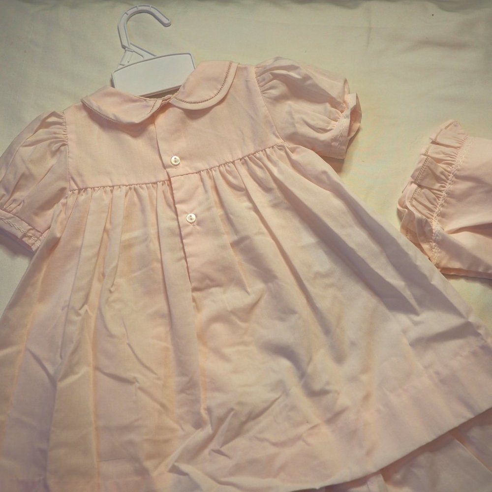 Petit Ami - Dress with Pintucks and Featherstitching (3piece) - 3 MO - Picture 6 of 7